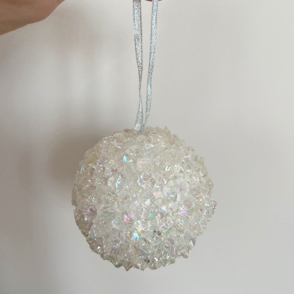Anthropologie Crystal Ball Sparkly Ornament Holiday Decor Christams Tree Trim